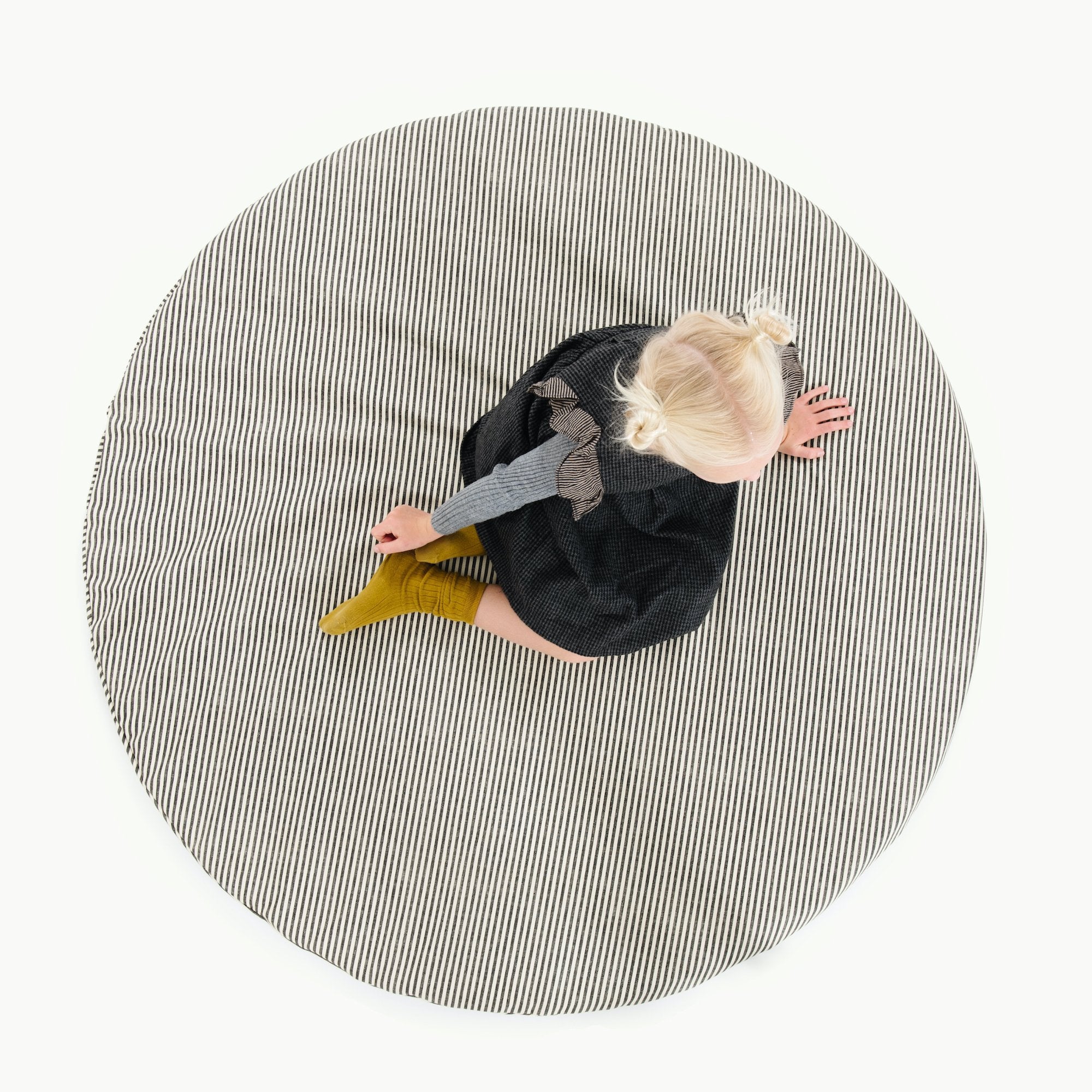 Stone Stripe@Overhead of Stone Stripe padded midi circle