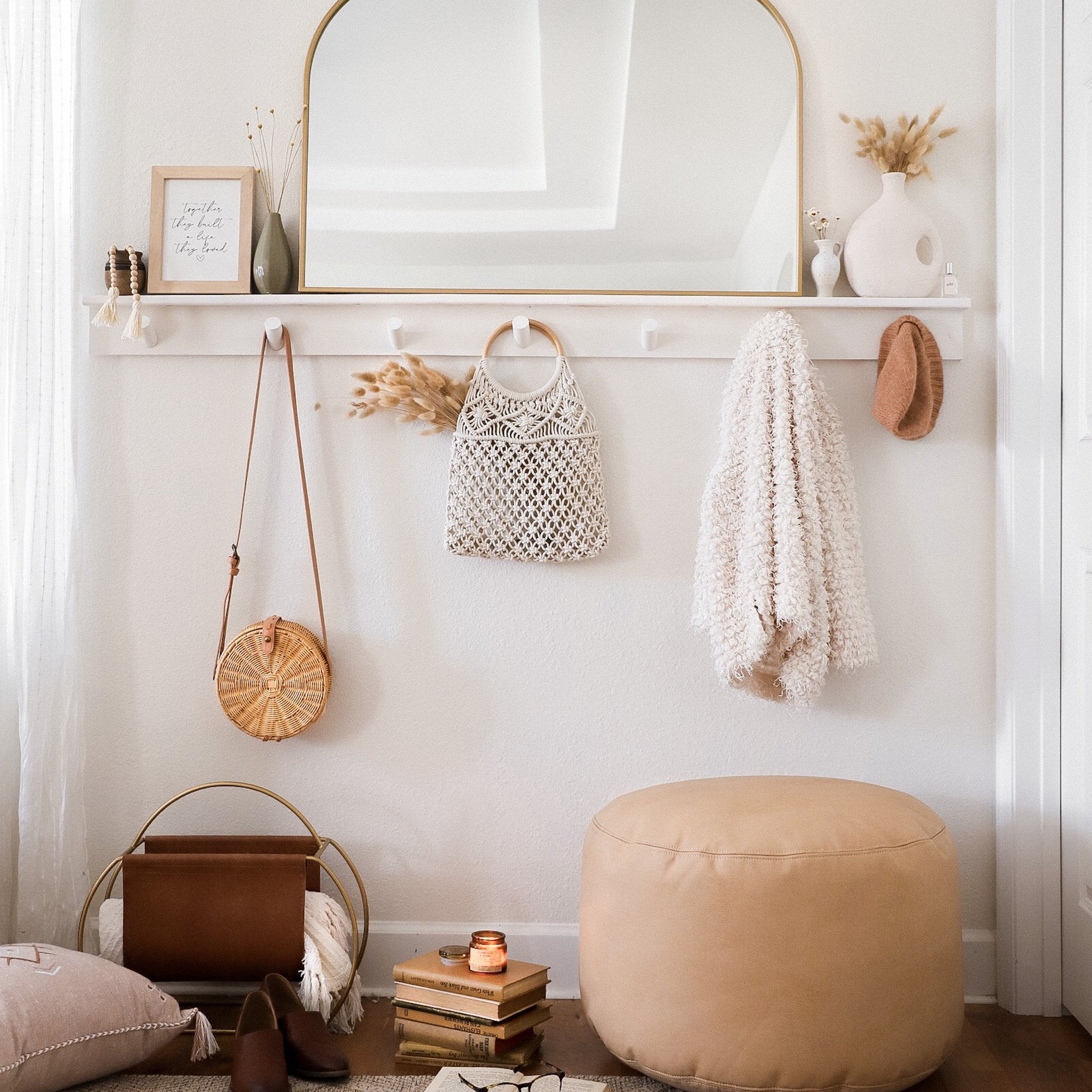 Untanned (on sale)@Untanned Circle Pouf in a living room