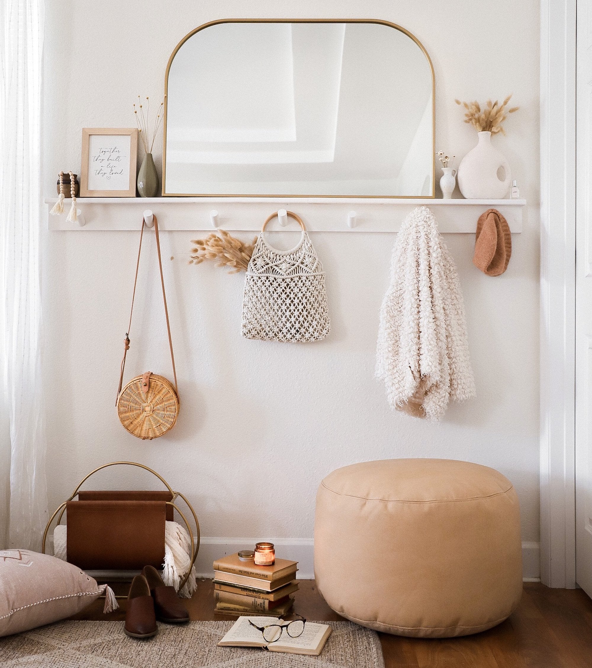 Untanned (on sale)@Untanned Circle Pouf in a living room