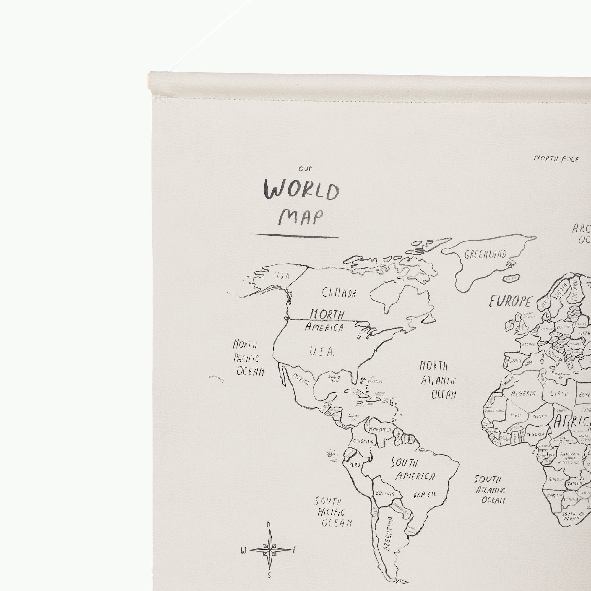 World Map@Dowel detail photo of the World Map Poster