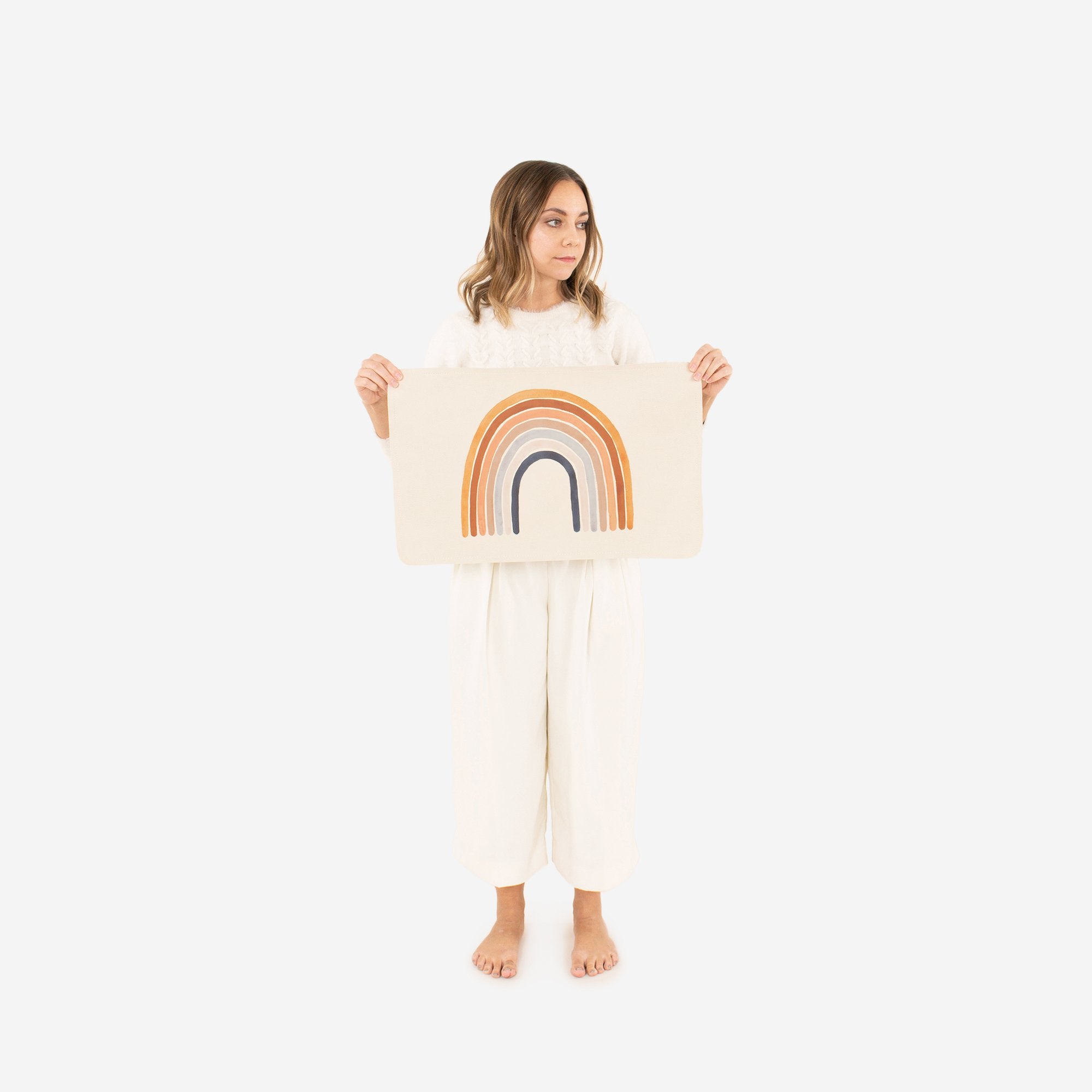 Rainbow (on sale)@Woman holding the Rainbow Micro Mat