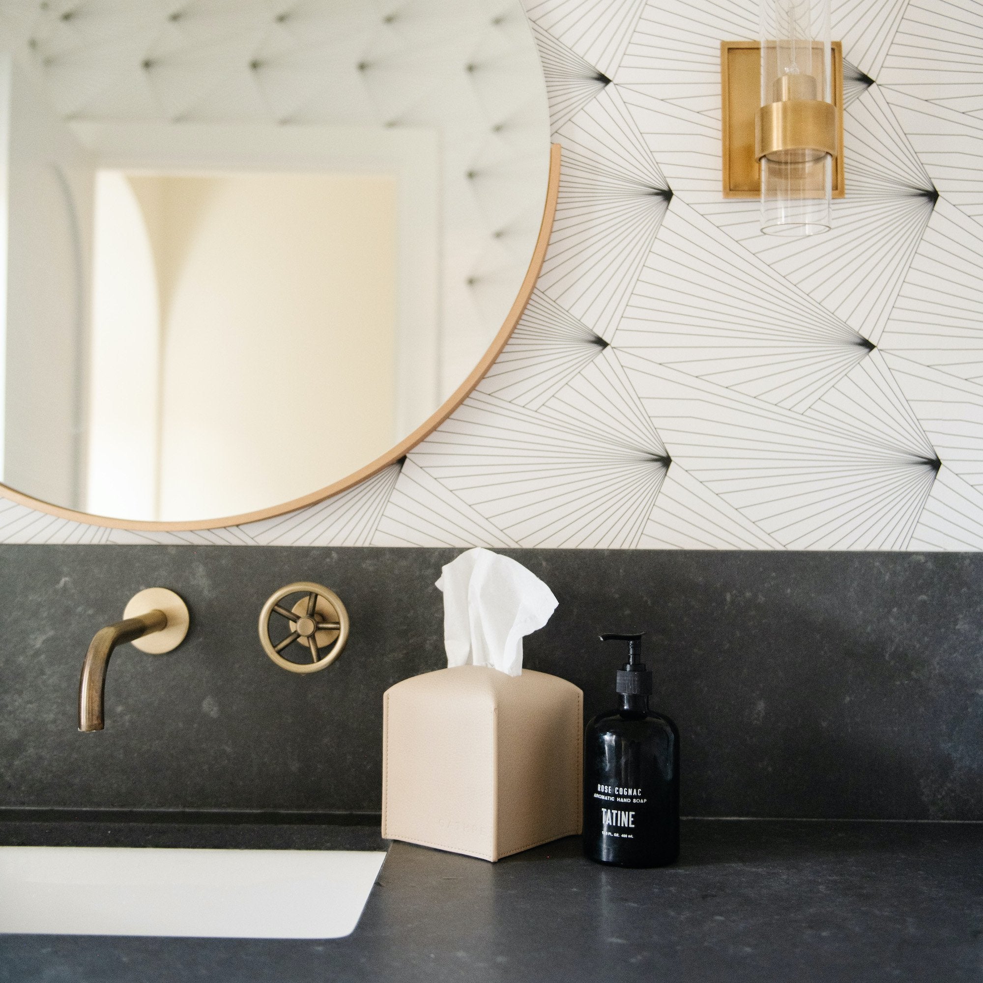 Millet (on sale)@Millet Tissue Box Cover on bathroom counter