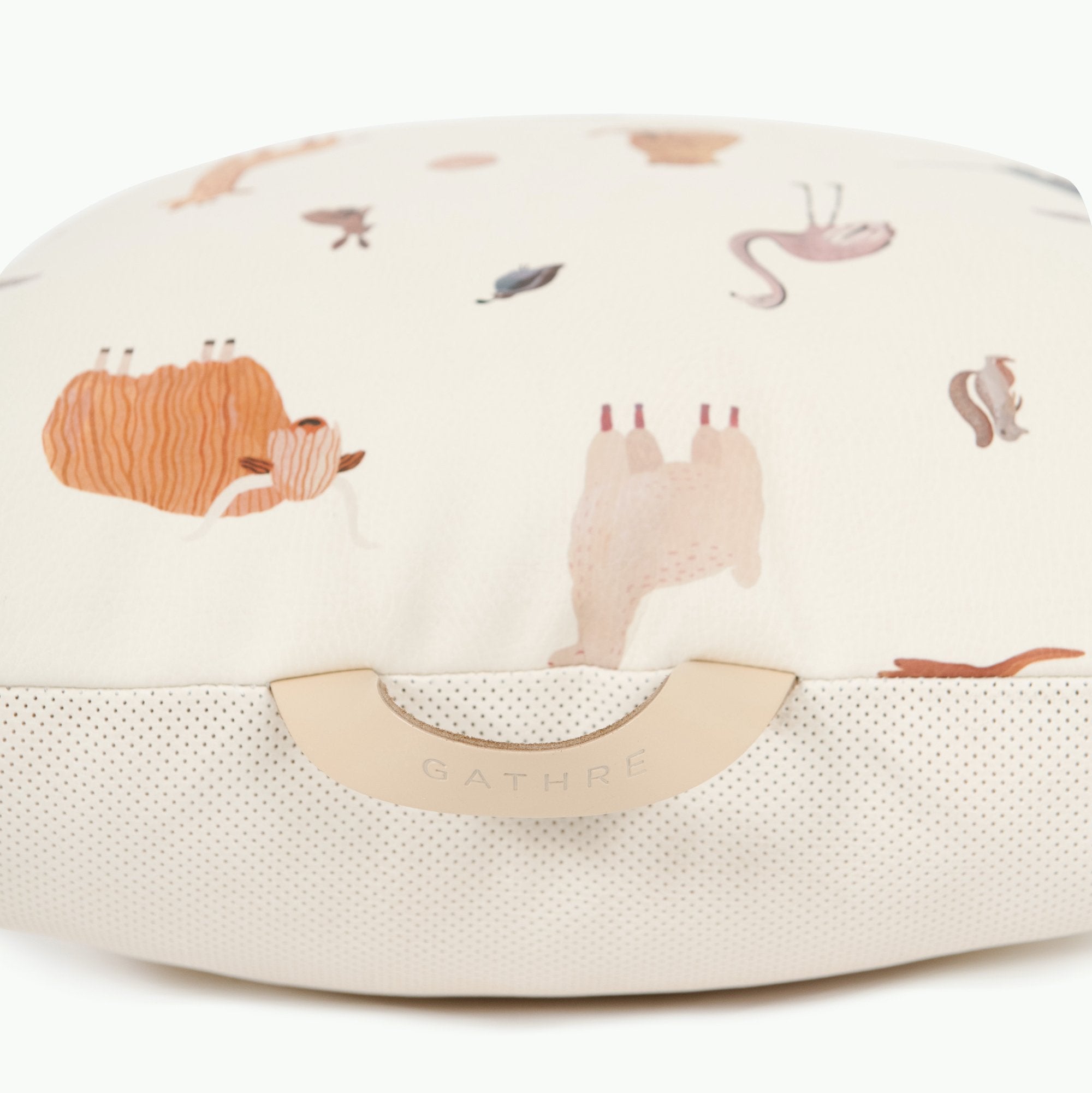 Menagerie (on sale) / Square@Gathre deboss detail on the Menagerie Mini Square Floor Cushion