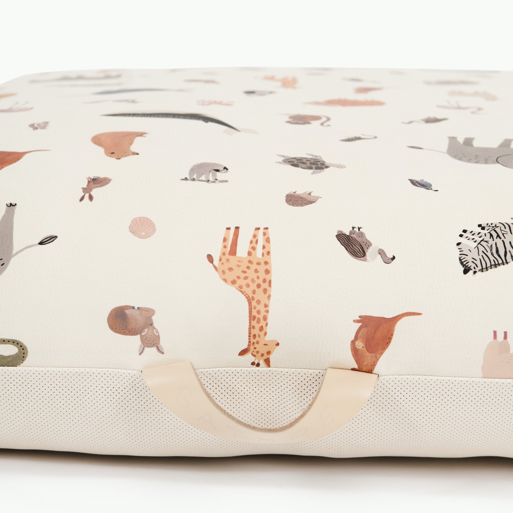 Menagerie / Square@Gathre deboss detail on the Menagerie Square Floor Cushion