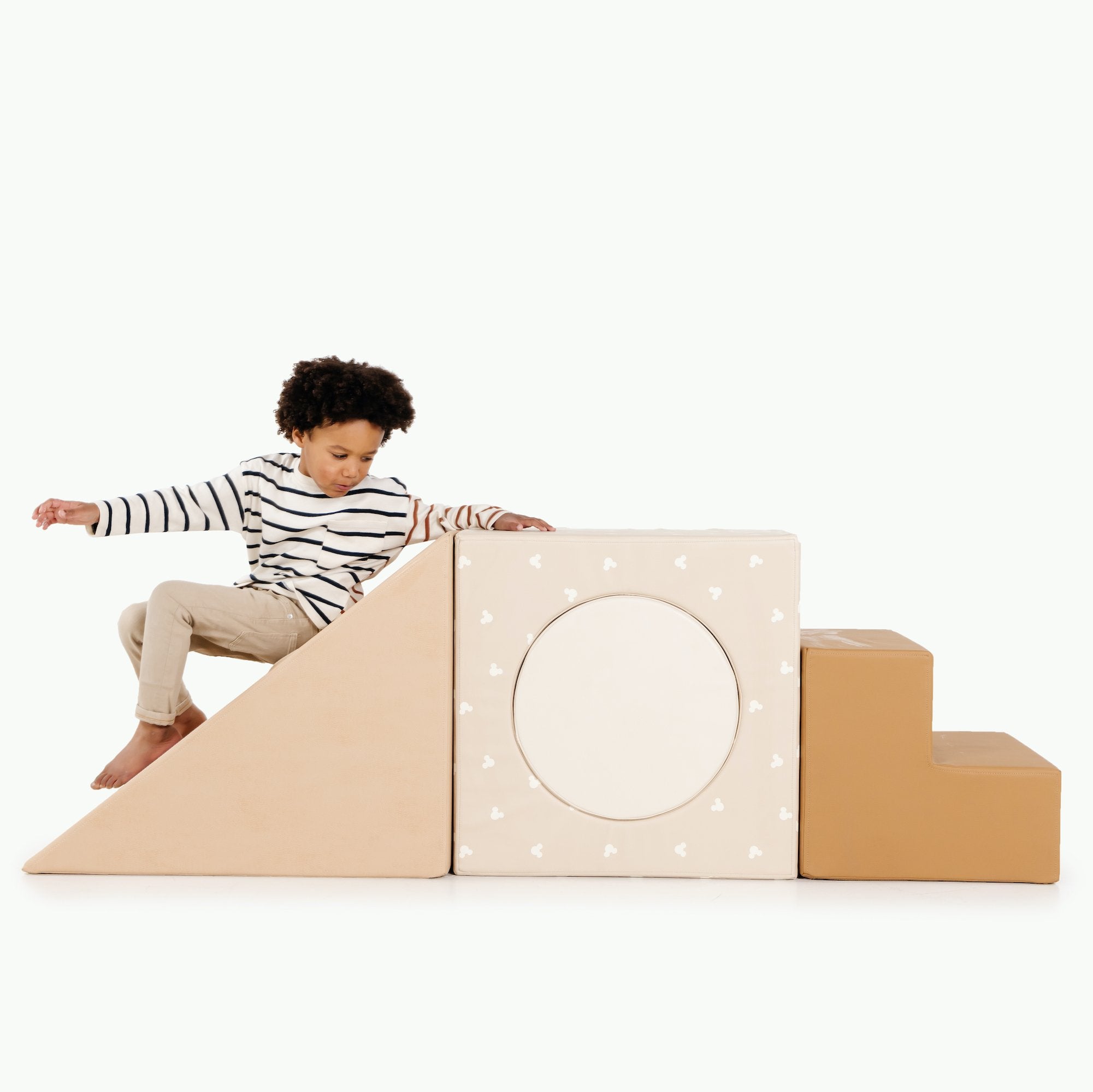 Mickey Mouse (on sale)@Kid playing on the Mickey Mouse Block Playset