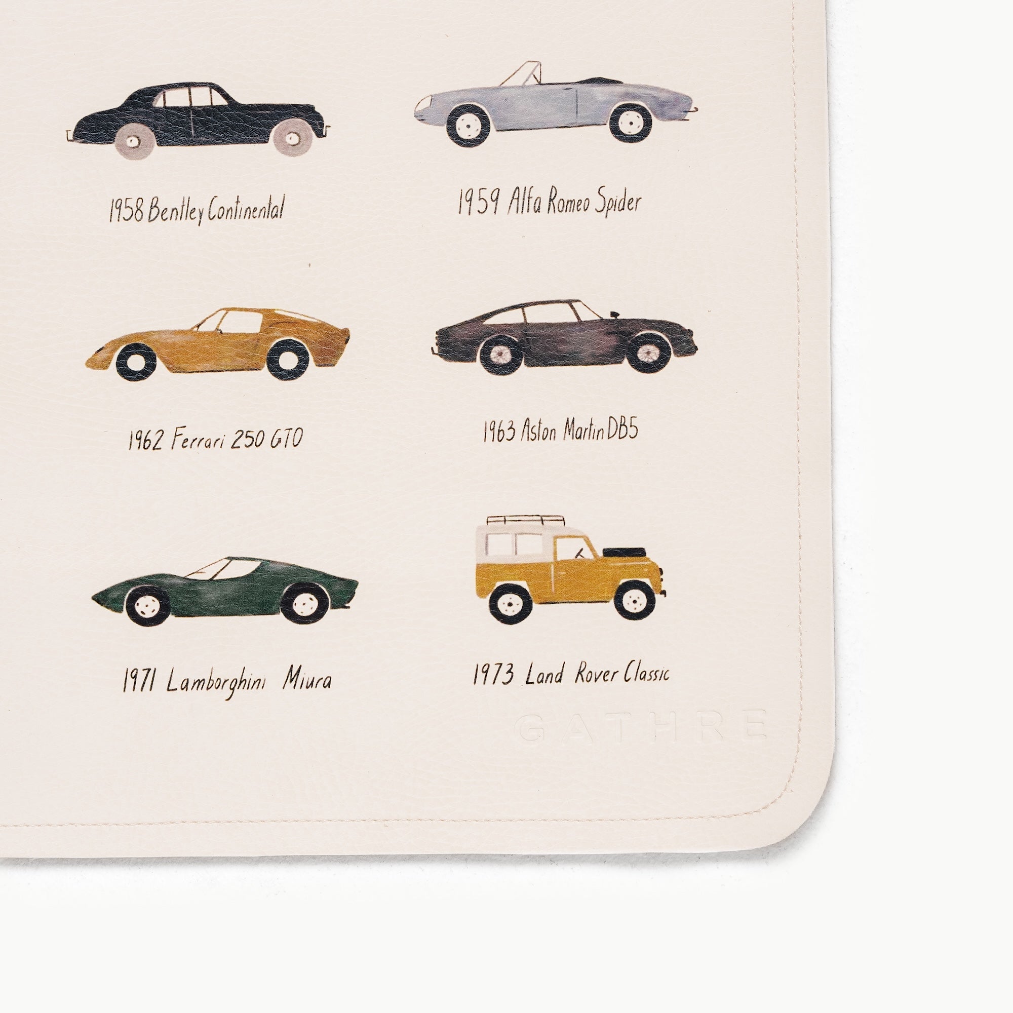 Classic Cars@corner deboss of classic cars