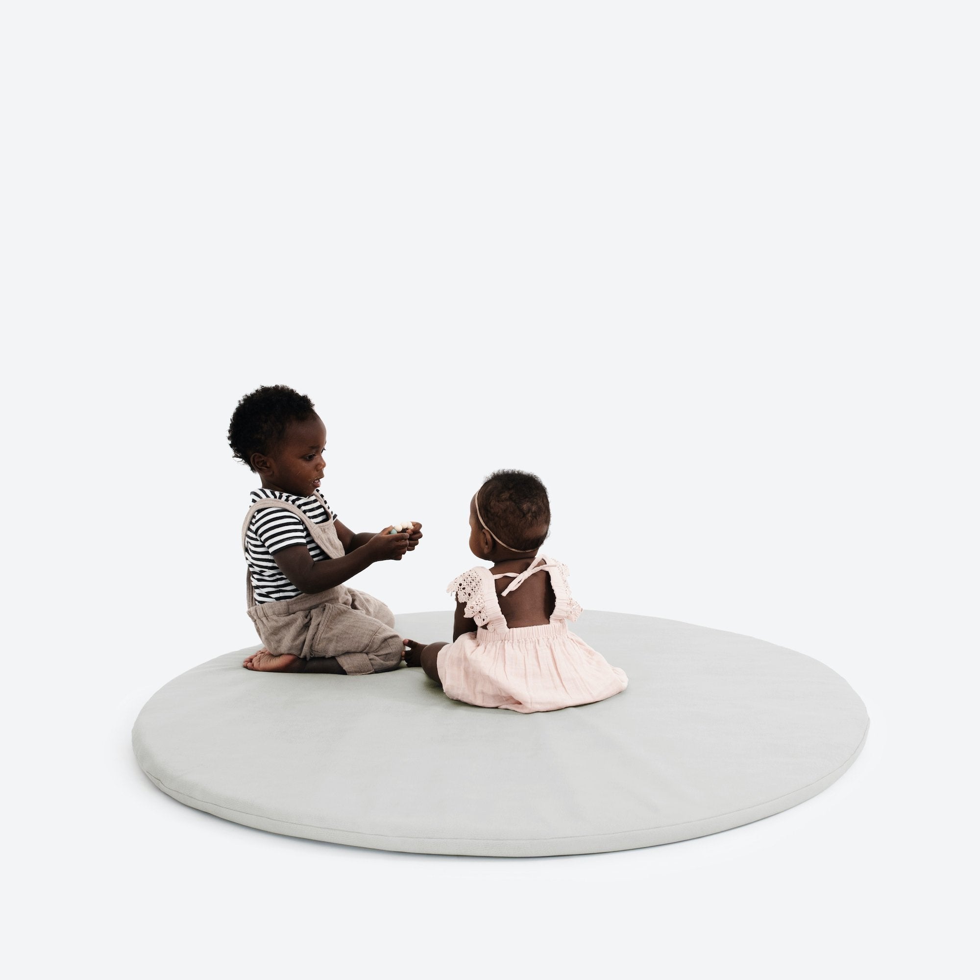 Pewter (on sale)@kids playing on pewter padded midi circle