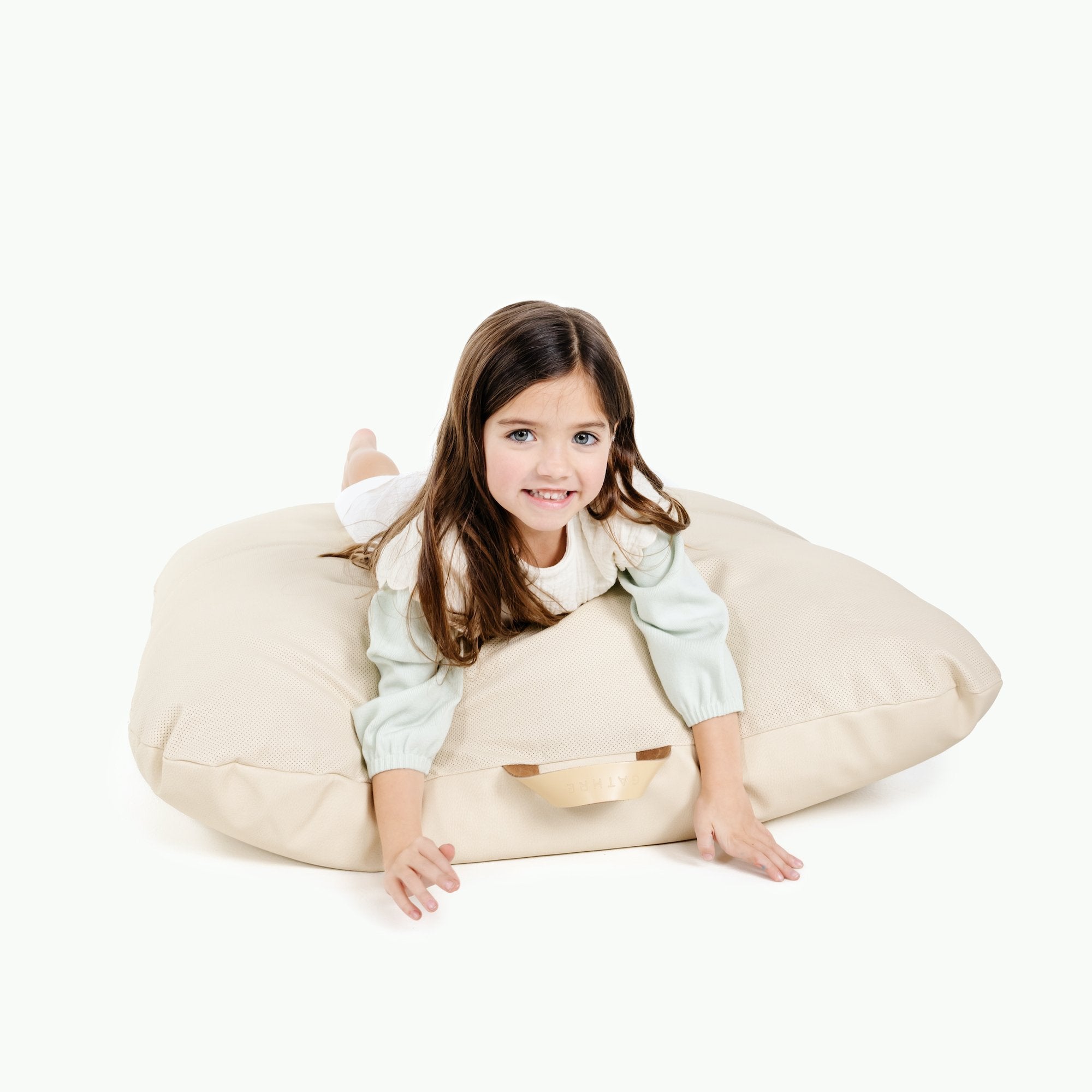 Wool (on sale) / Square@Kid laying on the Wool Square Floor Cushion