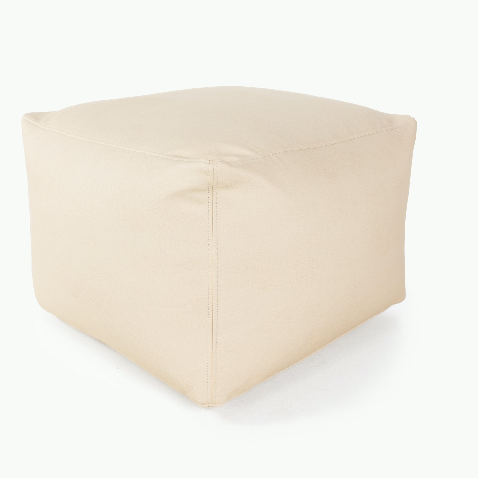 Wool (on sale)@Seam detail on the Wool Square Pouf