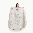 World Map / Circle@Woman holding the World Map Midi Circle Mat