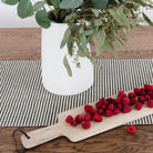 Stone Stripe (on sale)@Overhead of Stone Stripe Table Runner on table