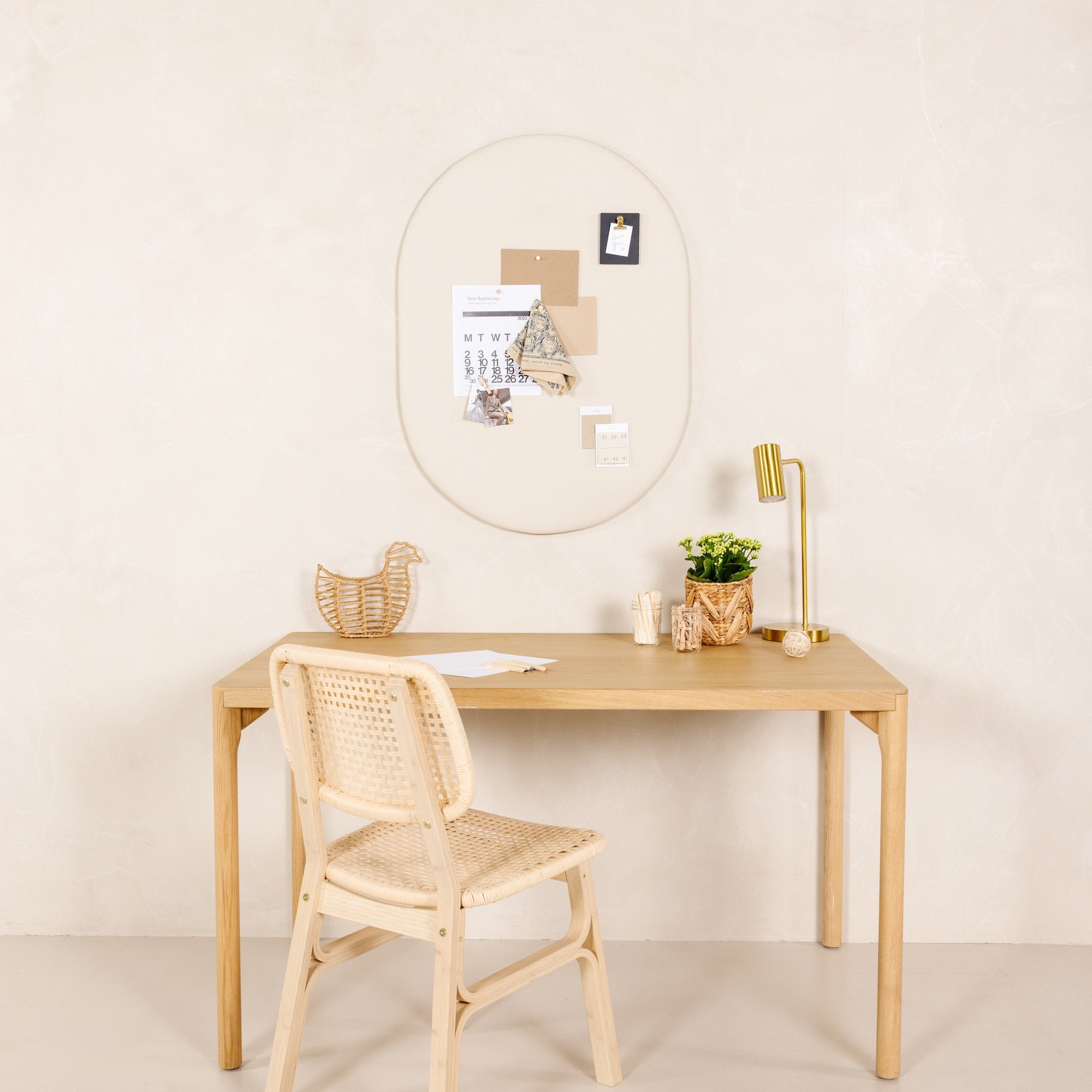 Ivory@Ivory Pinboard hanging on wall above a desk