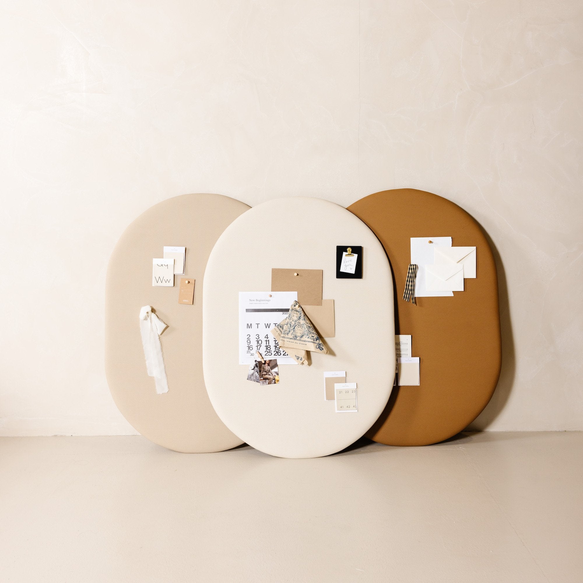 All@Millet Ivory and Camel Pinboards together