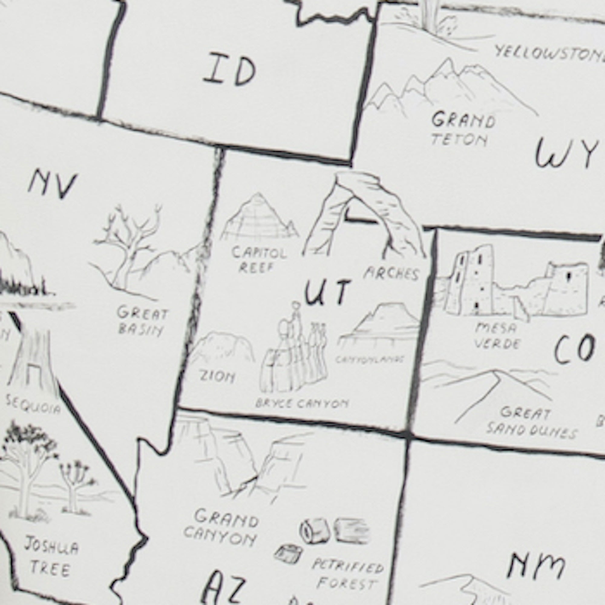 National Parks Map@National Parks Map Swatch