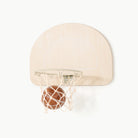 Ivory@Lightweight wooden doorway basketball hoop and inflatable ball with durable design