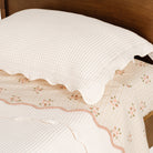 Ivory@Kids waffle knit coverlet set with scalloped edge