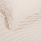 Ivory@Kids waffle knit coverlet set with scalloped edge