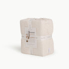 Ivory@Kids waffle knit coverlet set with scalloped edge in packaging