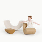 Cafe Stripe • Russet • Ochre (on sale)@kid playing on the fw23 arc playset