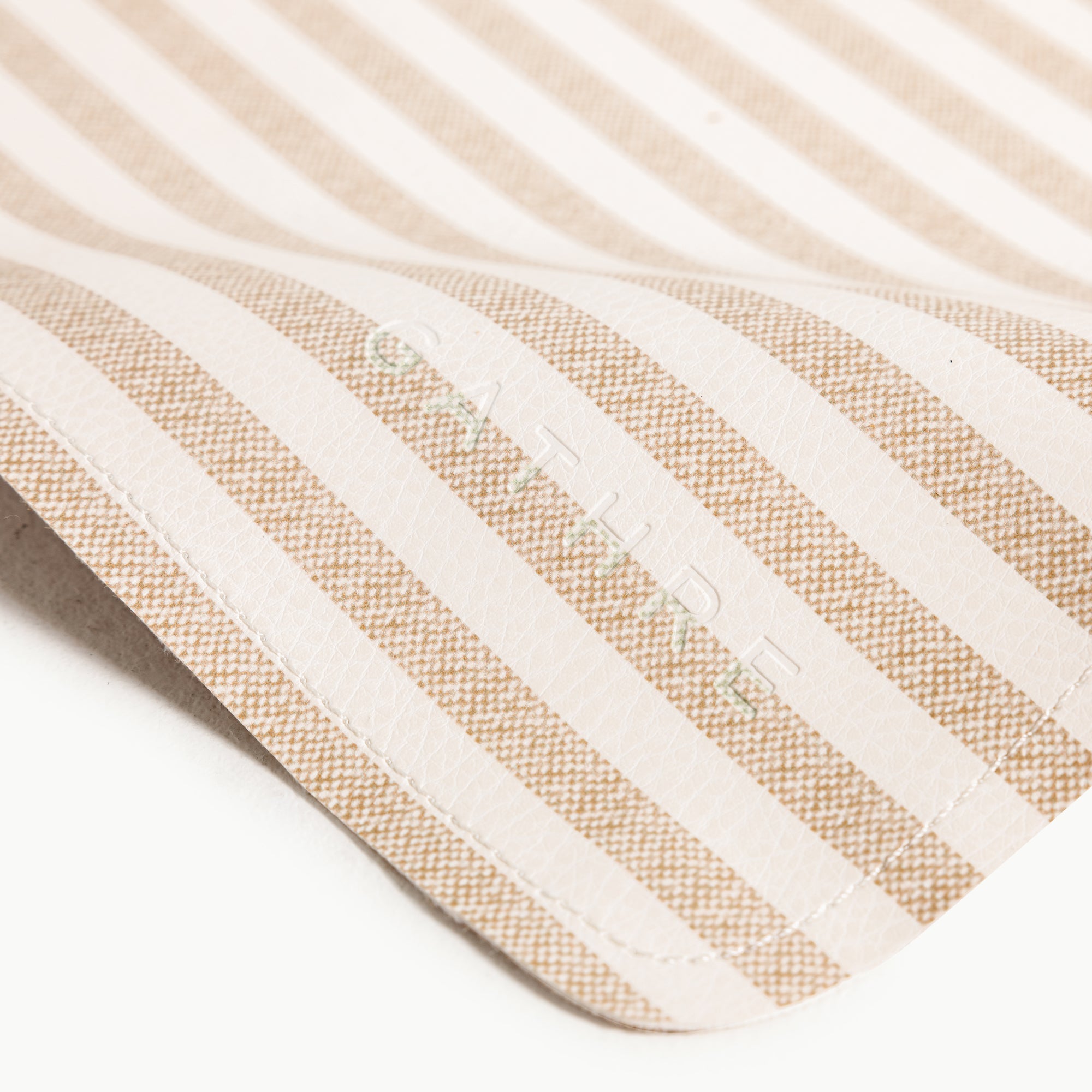 Cafe Stripe@gathre deboss on the cafe stripe micro mat