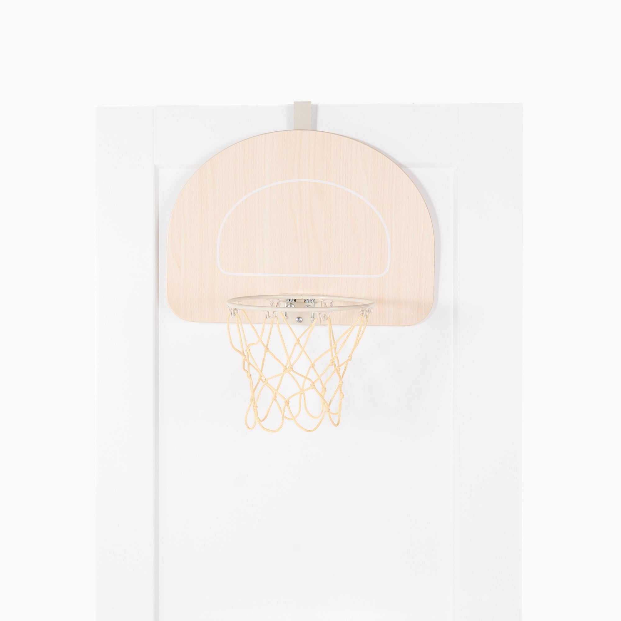 Ivory@Over-the-door basketball hoop fitting a standard-sized doorway