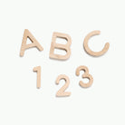 Birch@front side of wooden numbers