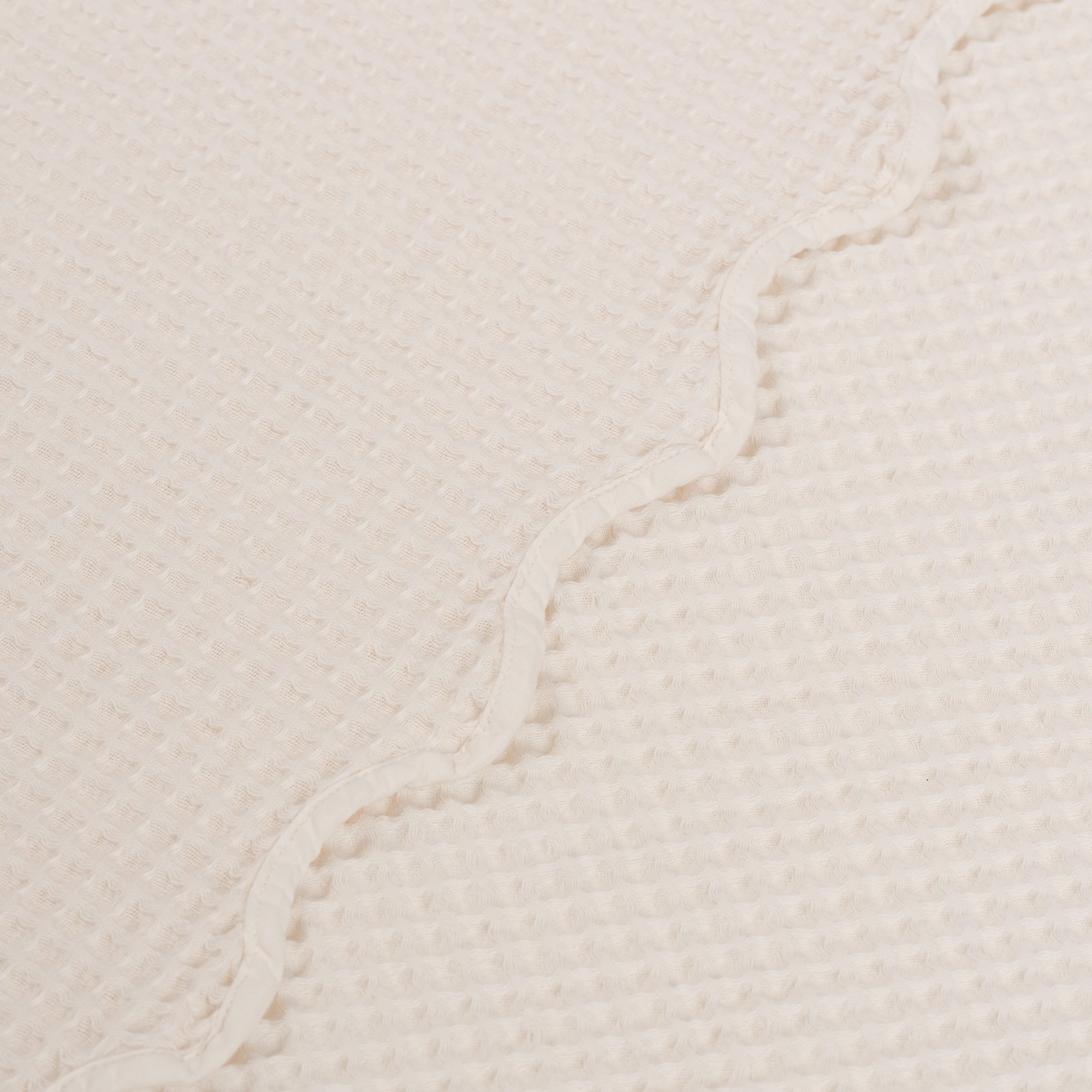 Ivory@Soft cotton kids bedding with waffle knit texture