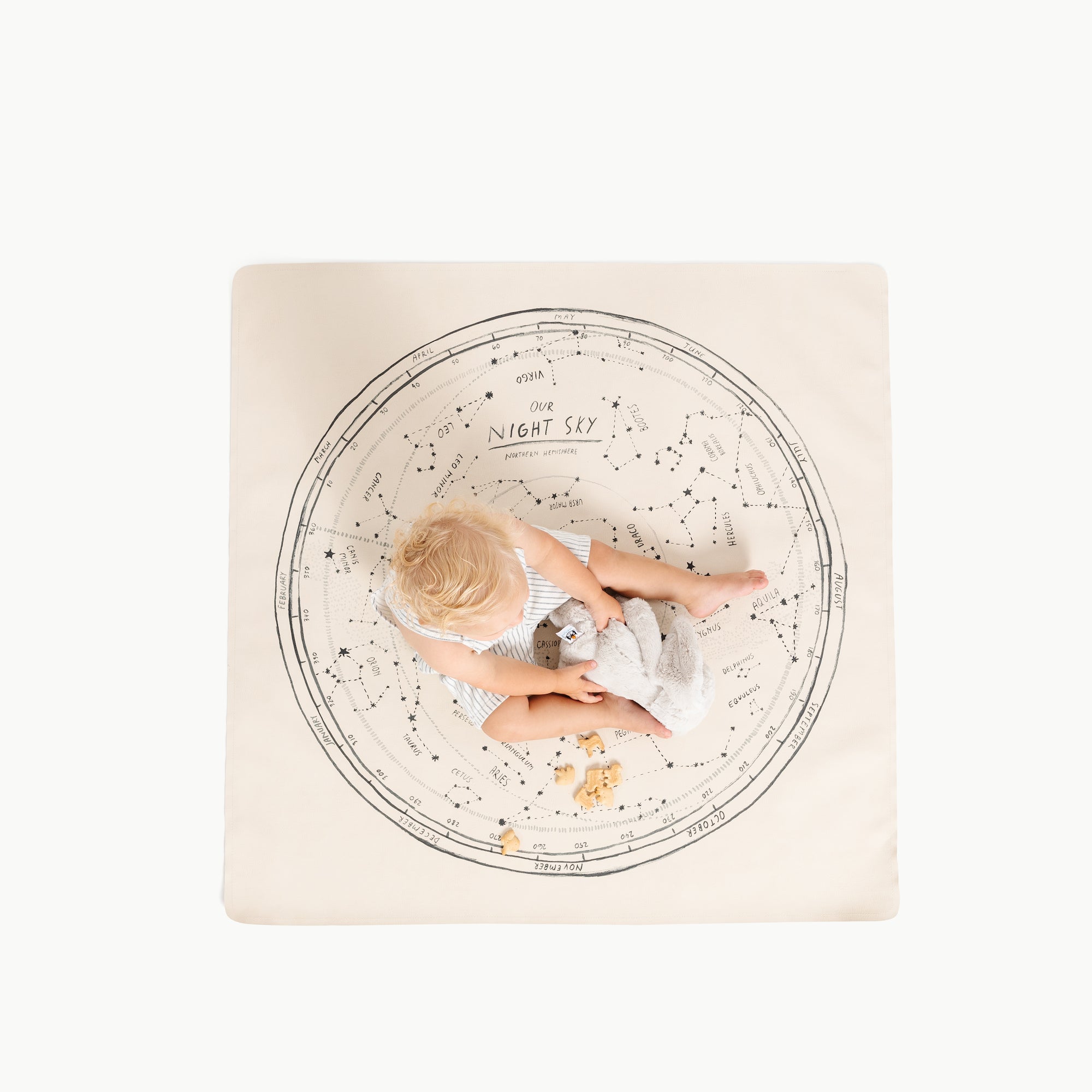 Constellation - Northern Hemisphere (on sale)@overhead of kid on the constellation mat