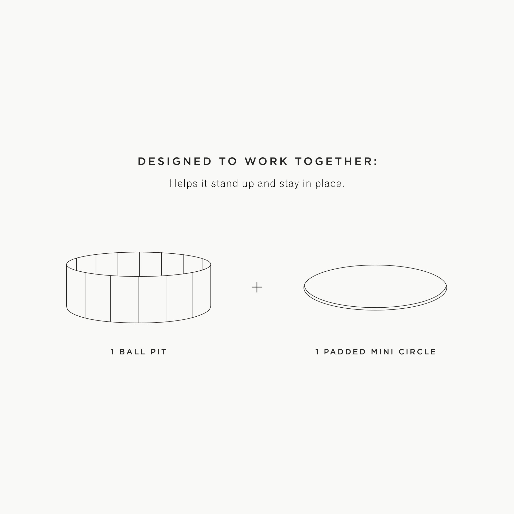 All@Ball Pit infographic showing ball pit and padded mini circle 