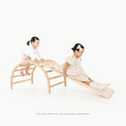 Birch@Kids playing on the Play Gym + Play Gym Slide inforgraphic