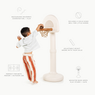 All@infographic for gathre basketball hoop. encourages movement, coordination, + play. includes a child-sized ball for little hands. perfect for both indoor + outdoor use, adjustable height grows with your child, weighted base keeps play sturdy + safe. 