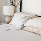 Ivory@Textured cotton waffle coverlet styled in a child’s bedroom