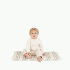 Pencil Stripe (on sale)@baby sitting on the pencil stripe padded micro+