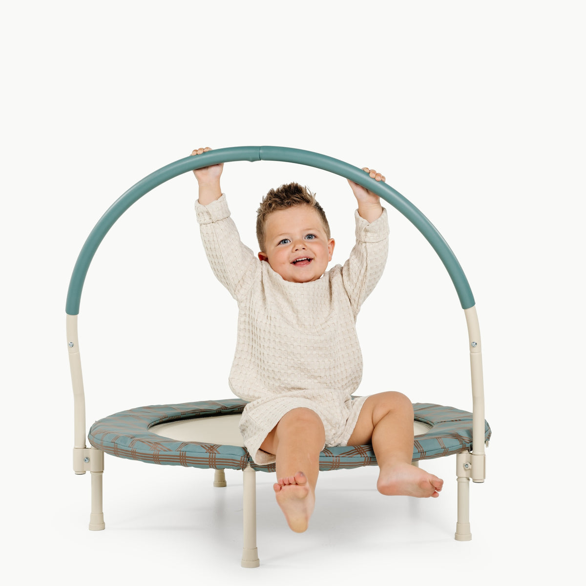 Rustic Plaid@Indoor trampoline for toddlers and young kids designed for everyday play at home