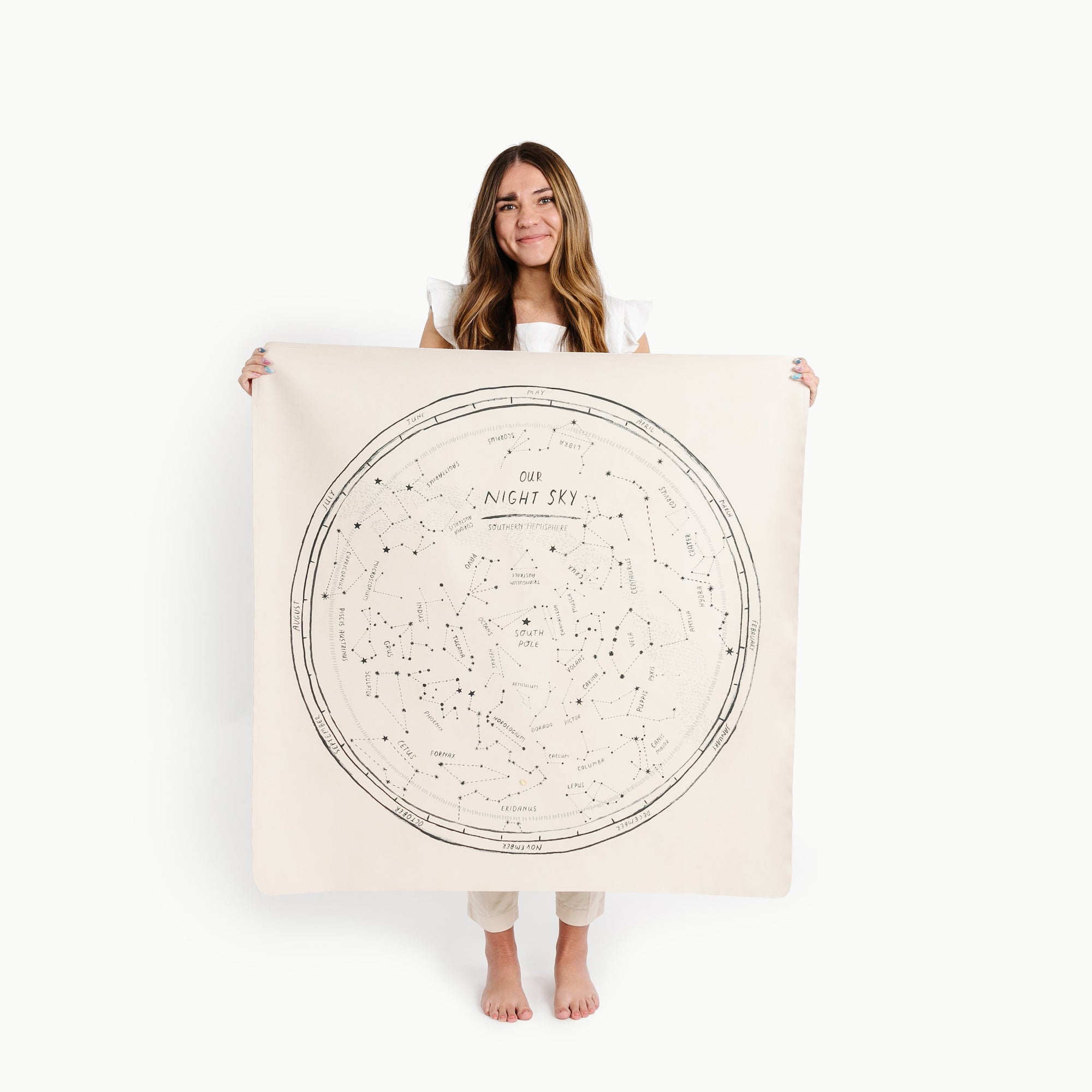 Constellation - Southern Hemisphere (on sale)@woman holding the constellation - southern hemisphere mini mat