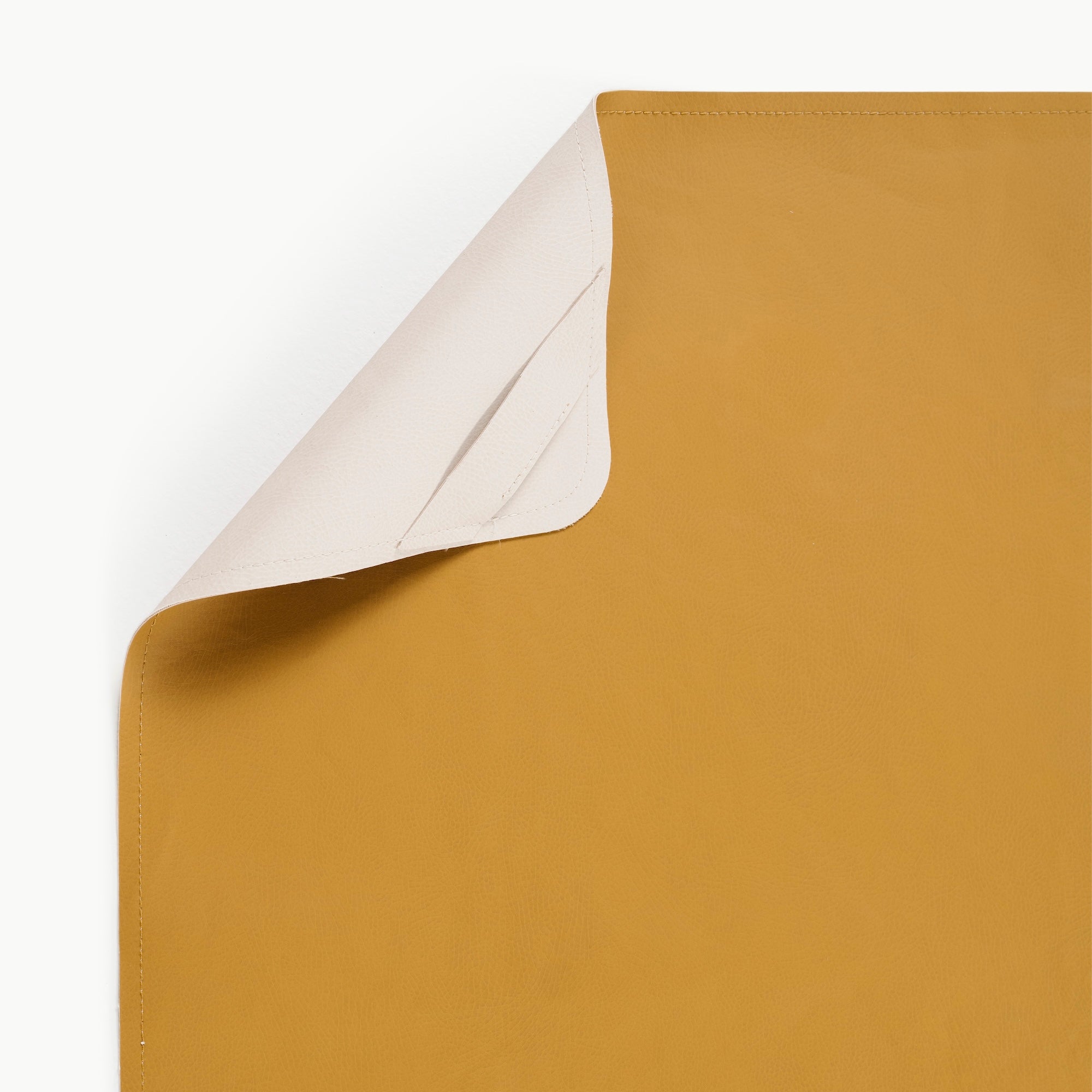 Saffron • Ivory!hanging tab detail on double sided mat