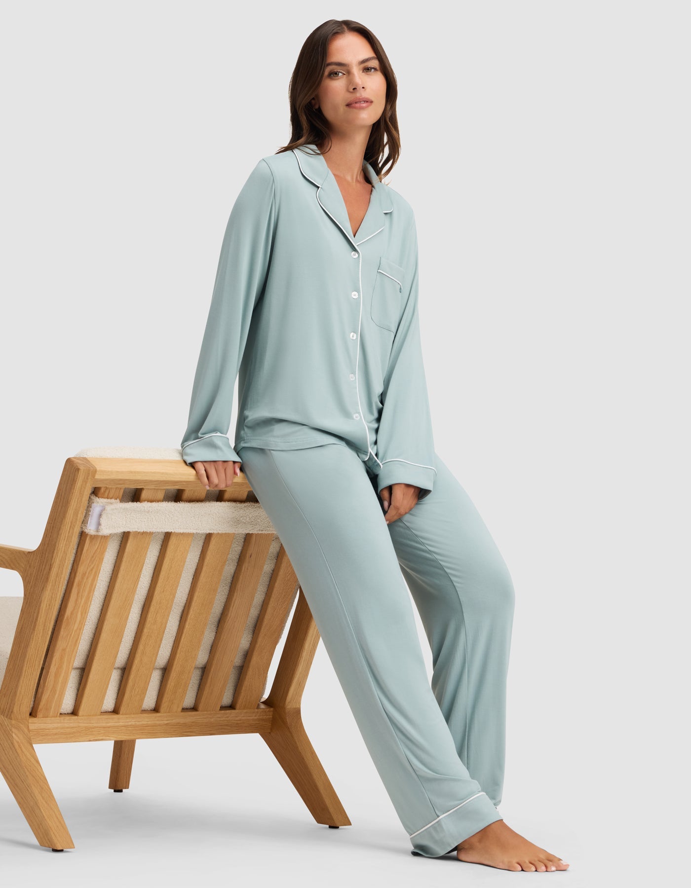 Brook@woman wearing brook cozy earth pajamas