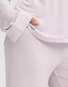 Lilac@woman wearing lilac cozy earth pajamas