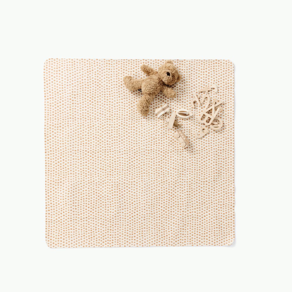 Pebble (on sale)@Overhead of Pebble Mini Mat with teddy bear and toys on it