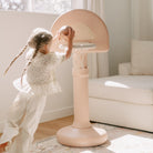 Tulle@Toddler playing with Toddler basketball hoop designed for indoor and outdoor play