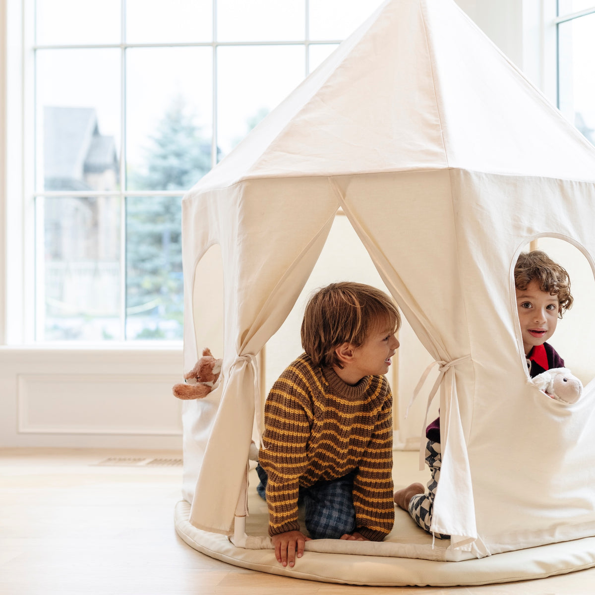 Ivory@Kids playing in Ivory Play Tent