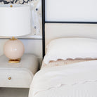 Ivory@Textured cotton waffle coverlet styled in a child’s bedroom