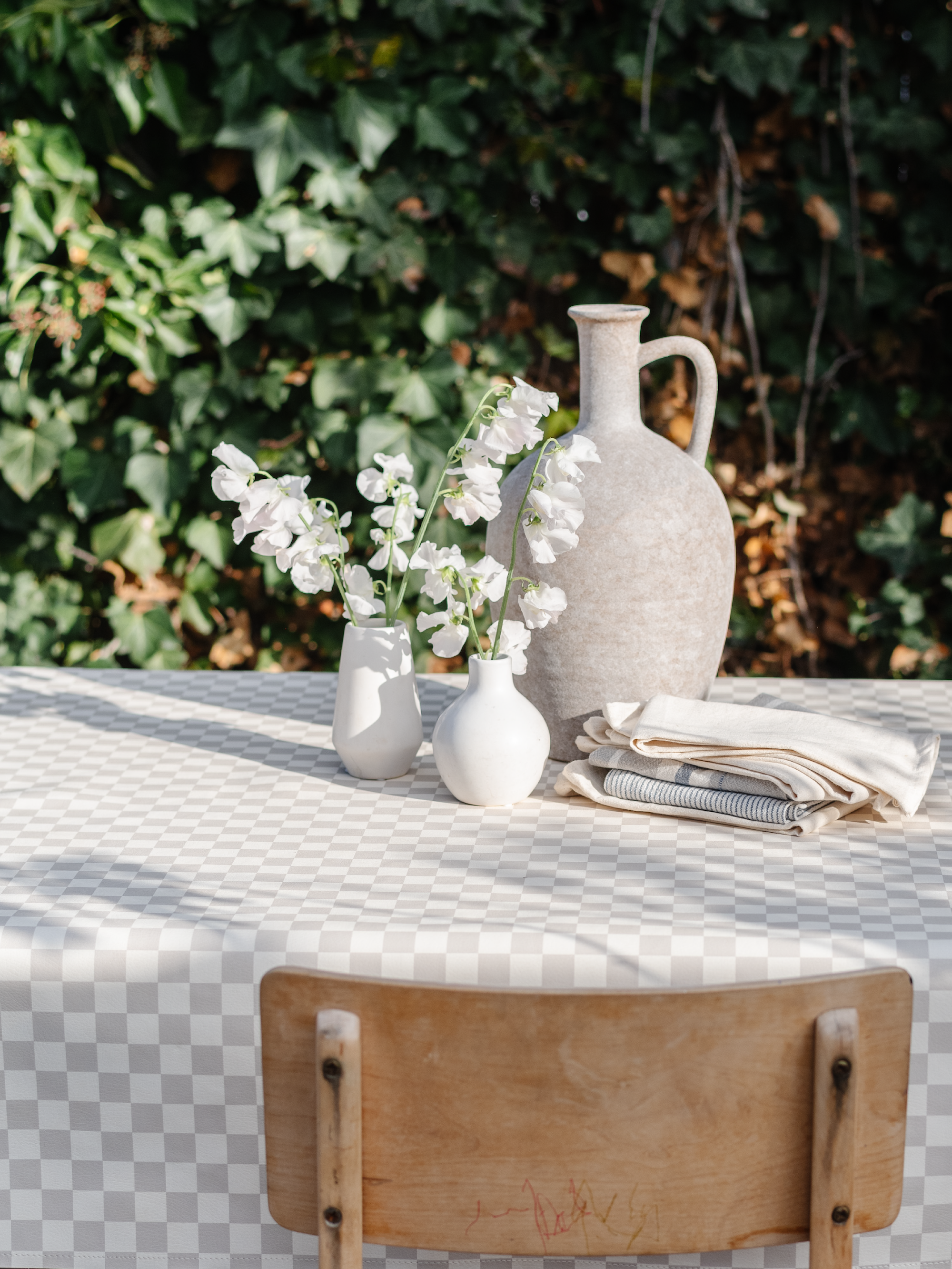 Gathre Tablecloth on a table