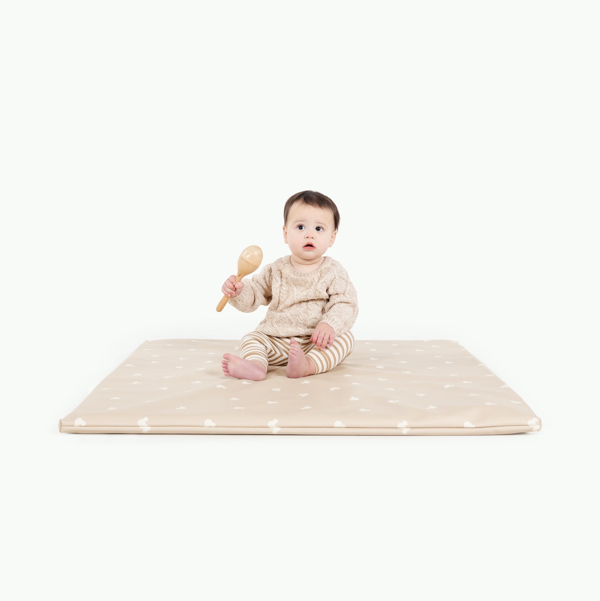 Mickey Mouse / Square@Boy sitting on Mickey Mouse Padded Mini Square