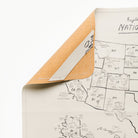 National Parks Map@Hanging tab detail on the National Parks Map Mini+ Mat