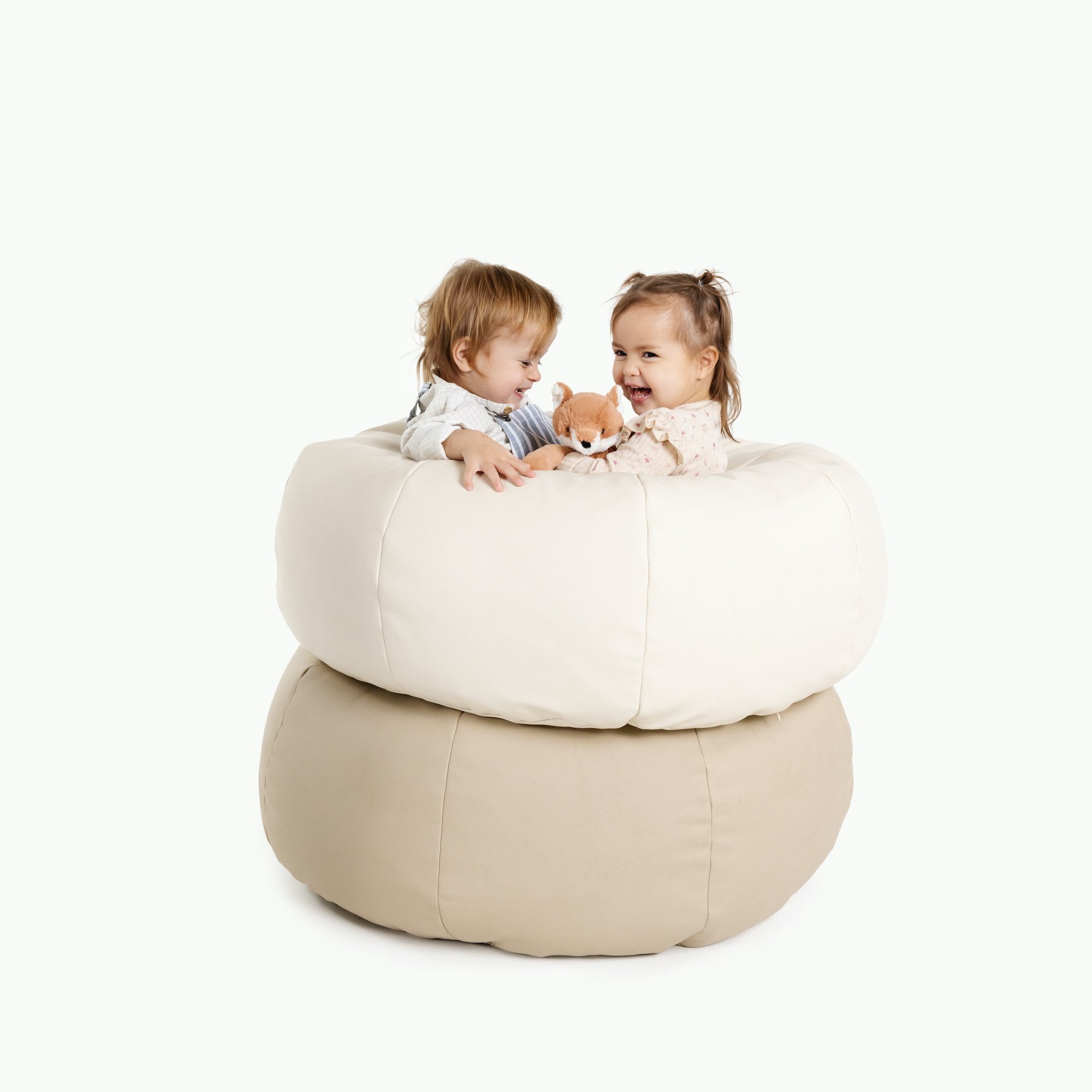 Ivory (on sale)@Kids playing with the Ivory and Fog Orb Pouf