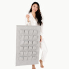Pewter (on sale)@Woman holding the Small Pewter Advent Calendar