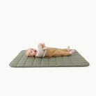 Thyme / Square@Baby laying on the Thyme Square Quilted Mat