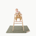 Thyme • Fog (on sale)@Baby in a highchair on the Thyme/Fog Mini Mat
