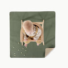 Thyme • Fog (on sale)@Overhead of baby in a highchair on the Thyme/Fog Mini Mat